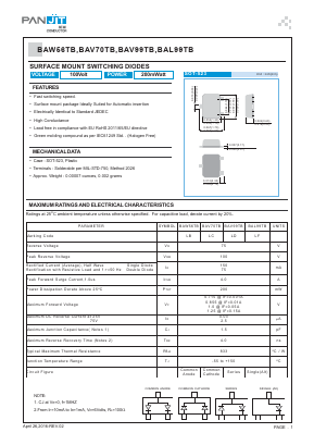 BAV70TB Datasheet PDF PANJIT INTERNATIONAL