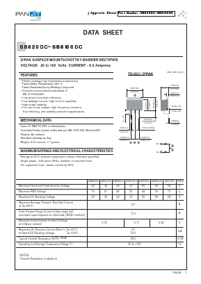 SB820DC Datasheet PDF PANJIT INTERNATIONAL