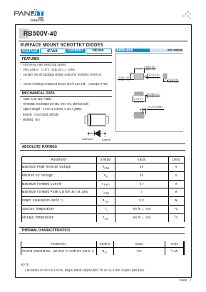 RB500V-40 Datasheet PDF PANJIT INTERNATIONAL