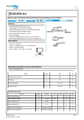 PJSD36W-AU_R2_000A1 Datasheet PDF PANJIT INTERNATIONAL