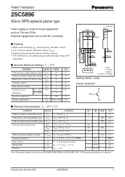 2SC5896 Datasheet PDF Panasonic Corporation