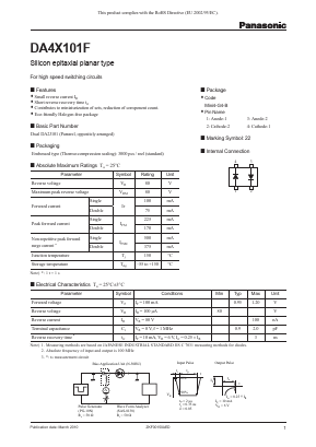 DA4X101F Datasheet PDF Panasonic Corporation