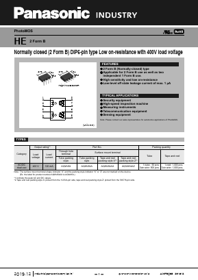 AQW454AX Datasheet PDF Panasonic Corporation