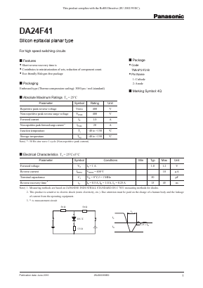 DA24F41 Datasheet PDF Panasonic Corporation