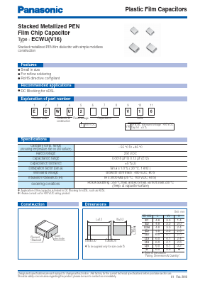 ECWU2223V16 Datasheet PDF Panasonic Corporation