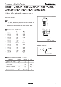 UN421F Datasheet PDF Panasonic Corporation