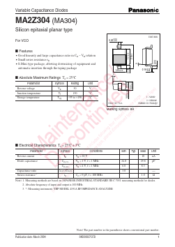 MA2Z304 Datasheet PDF Panasonic Corporation