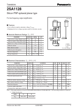 2SA1128 Datasheet PDF Panasonic Corporation