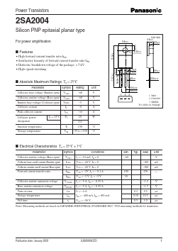 A2004 Datasheet PDF Panasonic Corporation