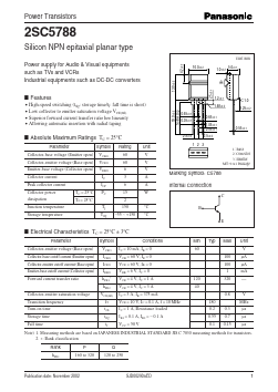 2SC5788 Datasheet PDF Panasonic Corporation