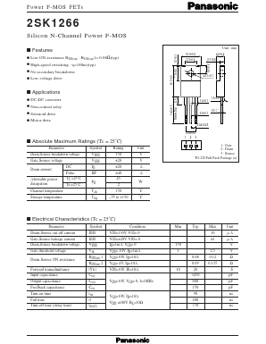 K1266 Datasheet PDF Panasonic Corporation