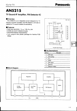 AN5215 Datasheet PDF Panasonic Corporation