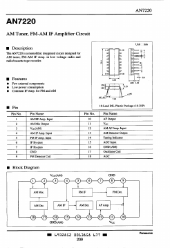 AN7220 Datasheet PDF Panasonic Corporation