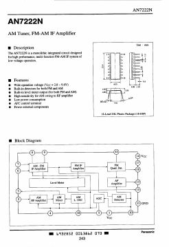 AN7222N Datasheet PDF Panasonic Corporation