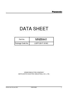 MN88441 Datasheet PDF Panasonic Corporation