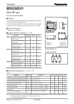 MSG36E41 Datasheet PDF Panasonic Corporation