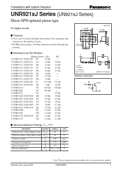 UN921FJ Datasheet PDF Panasonic Corporation