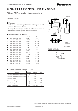 UNR1117 Datasheet PDF Panasonic Corporation