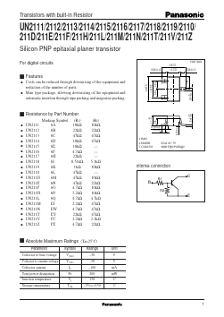 UN2111 Datasheet PDF Panasonic Corporation
