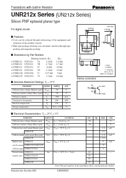 UNR2124 Datasheet PDF Panasonic Corporation