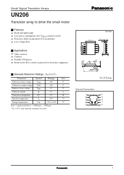 UN206 Datasheet PDF Panasonic Corporation