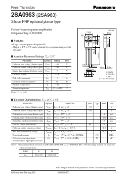 2SA963 Datasheet PDF Panasonic Corporation
