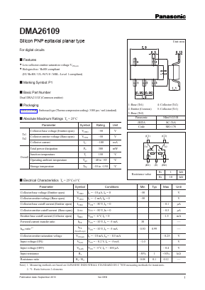 DMA261090R Datasheet PDF Panasonic Corporation