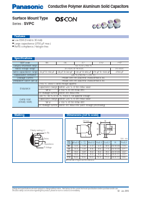 2R5SVPC1500M Datasheet PDF Panasonic Corporation