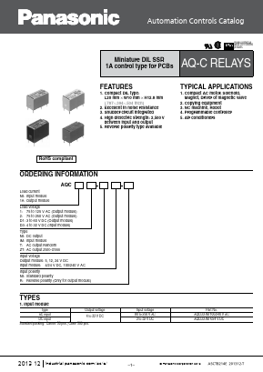 AQC1AD1-24VDC Datasheet PDF Panasonic Corporation