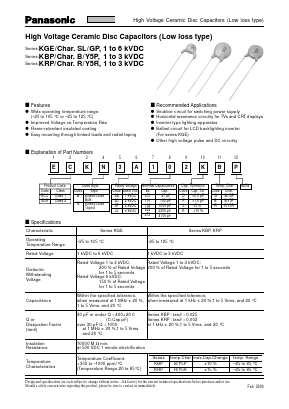 ECC-N3A181KGE Datasheet PDF Panasonic Corporation