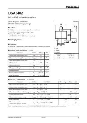 DSA3402 Datasheet PDF Panasonic Corporation