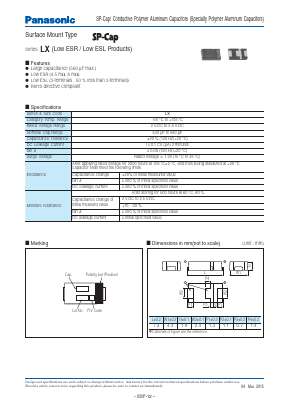 EEF-LX0E331R Datasheet PDF Panasonic Corporation