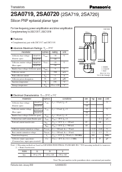 2SA719 Datasheet PDF Panasonic Corporation