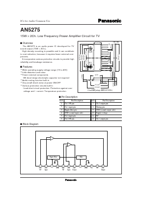 AN5275 Datasheet PDF Panasonic Corporation
