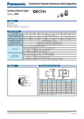 2R5SVP680M Datasheet PDF Panasonic Corporation