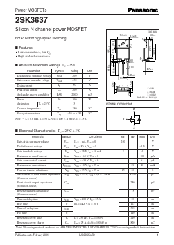 2SK3637 Datasheet PDF Panasonic Corporation
