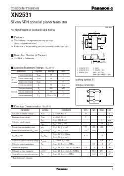 XN2531 Datasheet PDF Panasonic Corporation