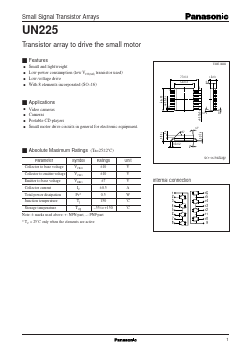 UN225 Datasheet PDF Panasonic Corporation