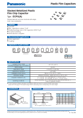 ECPU1C334MA5 Datasheet PDF Panasonic Corporation