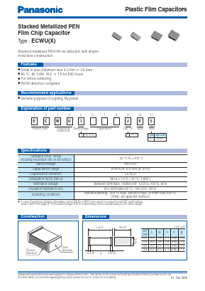 ECWU1122JX5 Datasheet PDF Panasonic Corporation