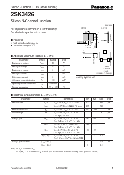 2SK3426 Datasheet PDF Panasonic Corporation
