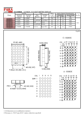 C-5580X Datasheet PDF Para Light Electronics
