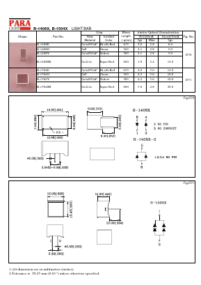 B-1408E Datasheet PDF Para Light Electronics