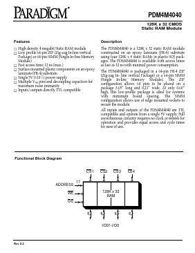 PDM4M4040S20Z Datasheet PDF Paradigm Technology