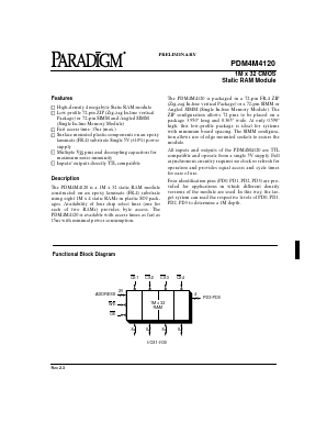 PDM4M4120S20AM Datasheet PDF Paradigm Technology