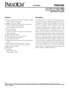 PDM34089 Datasheet PDF Paradigm Technology