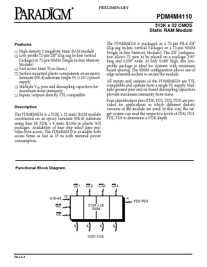 PDM4M4110 Datasheet PDF Paradigm Technology
