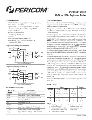 PI74SSTV16859A Datasheet PDF Pericom Semiconductor