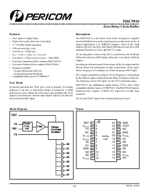 PI6C9910 Datasheet PDF Pericom Semiconductor