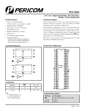 PI3C16861A Datasheet PDF Pericom Semiconductor